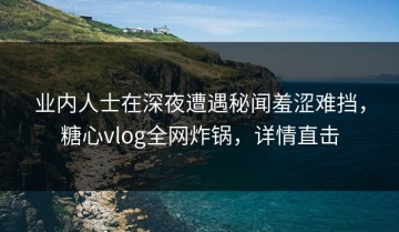 业内人士在深夜遭遇秘闻羞涩难挡，糖心vlog全网炸锅，详情直击
