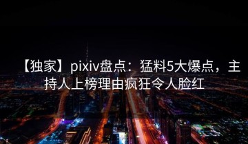 【独家】pixiv盘点：猛料5大爆点，主持人上榜理由疯狂令人脸红