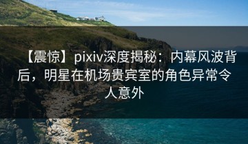 【震惊】pixiv深度揭秘：内幕风波背后，明星在机场贵宾室的角色异常令人意外