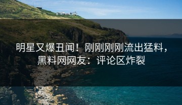 明星又爆丑闻！刚刚刚刚流出猛料，黑料网网友：评论区炸裂