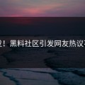 突发！黑料社区引发网友热议不止