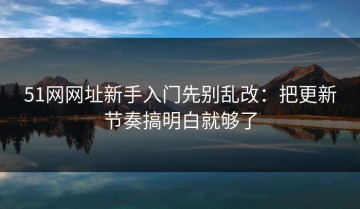 51网网址新手入门先别乱改：把更新节奏搞明白就够了