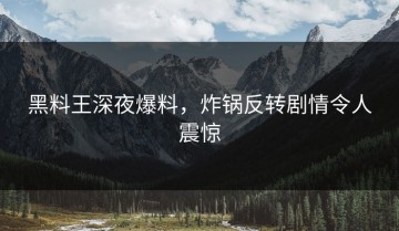 黑料王深夜爆料，炸锅反转剧情令人震惊