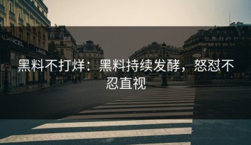 黑料不打烊：黑料持续发酵，怒怼不忍直视