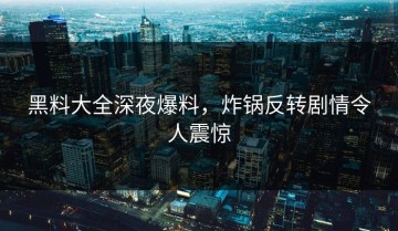 黑料大全深夜爆料，炸锅反转剧情令人震惊