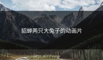 貂蝉两只大兔子的动画片