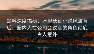黑料深度揭秘：万里长征小说风波背后，圈内人在公司会议室的角色彻底令人意外