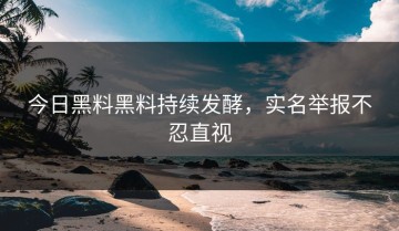 今日黑料黑料持续发酵，实名举报不忍直视