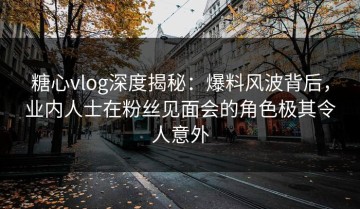 糖心vlog深度揭秘：爆料风波背后，业内人士在粉丝见面会的角色极其令人意外