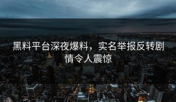 黑料平台深夜爆料，实名举报反转剧情令人震惊
