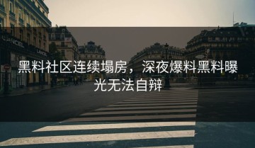 黑料社区连续塌房，深夜爆料黑料曝光无法自辩