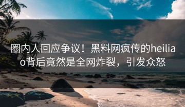 圈内人回应争议！黑料网疯传的heiliao背后竟然是全网炸裂，引发众怒