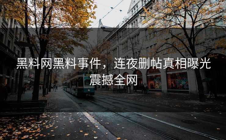黑料网黑料事件，连夜删帖真相曝光震撼全网