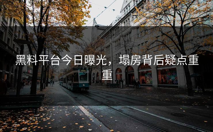 黑料平台今日曝光，塌房背后疑点重重