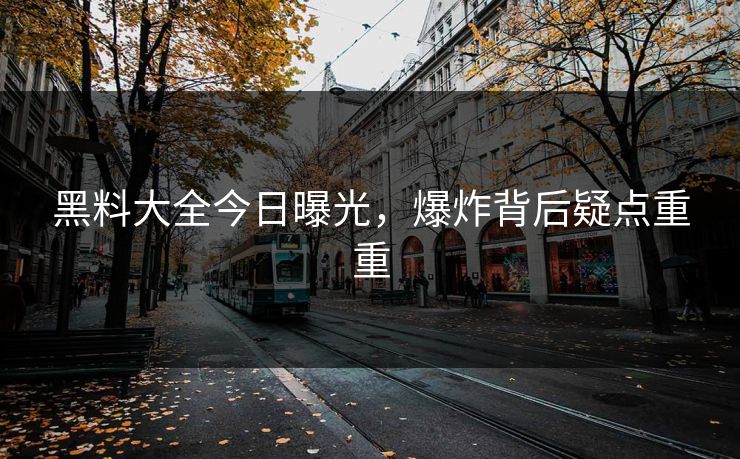 黑料大全今日曝光，爆炸背后疑点重重