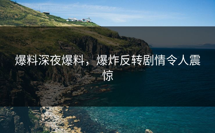 爆料深夜爆料，爆炸反转剧情令人震惊