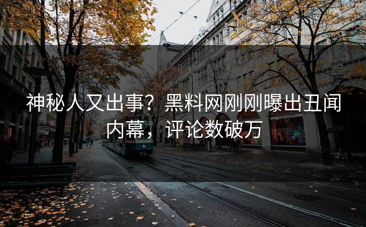 神秘人又出事？黑料网刚刚曝出丑闻内幕，评论数破万