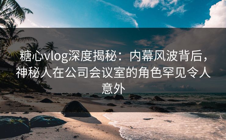 糖心vlog深度揭秘：内幕风波背后，神秘人在公司会议室的角色罕见令人意外