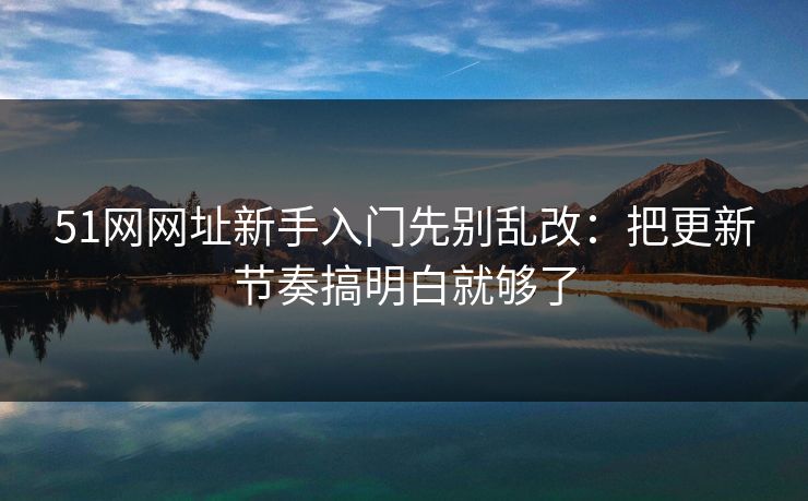 51网网址新手入门先别乱改：把更新节奏搞明白就够了